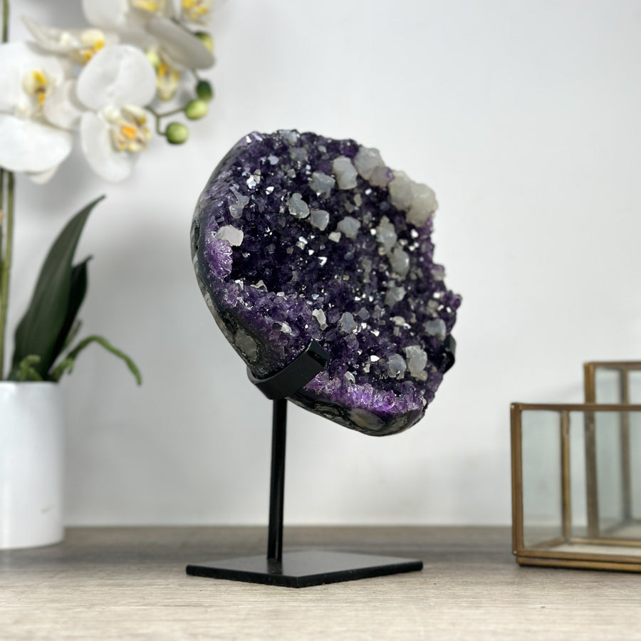 Top Grade Natural Amethyst Cluster with Calcite Formations - MWS2217