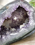 Natural amethyst Geode with Calcite Crystal Inclusions - STGE0091
