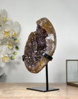 Natural Amethyst Geode with Yellow Iron Mineralization - MWS1810