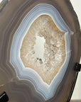 Blue Banded Agate Slice Portal with Metallic Stand - MWS2134