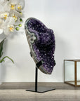 Deep Purple Amethyst Geode With Eye Formations on Metal Stand - MWS2703