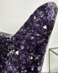 Deep Purple Amethyst Cluster on Metal Stand – Stunning Crystal for Meditation Space Decor - MWS2709