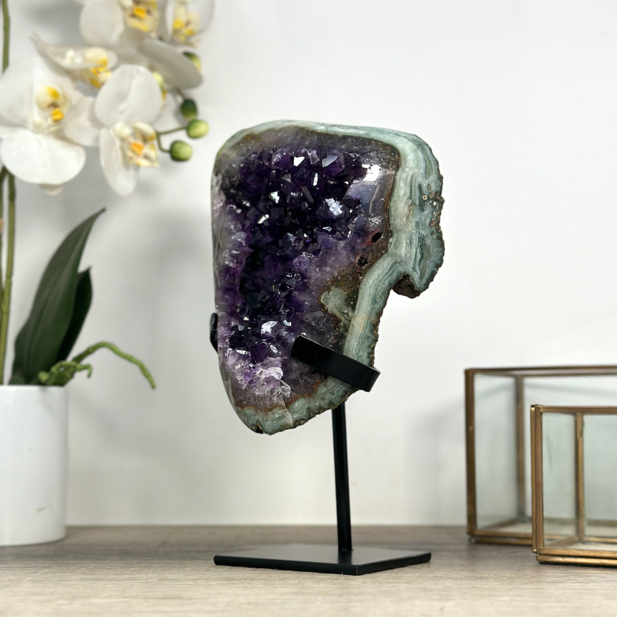 Natural Amethyst Cluster with Green Jasper Matrix - MWS2306