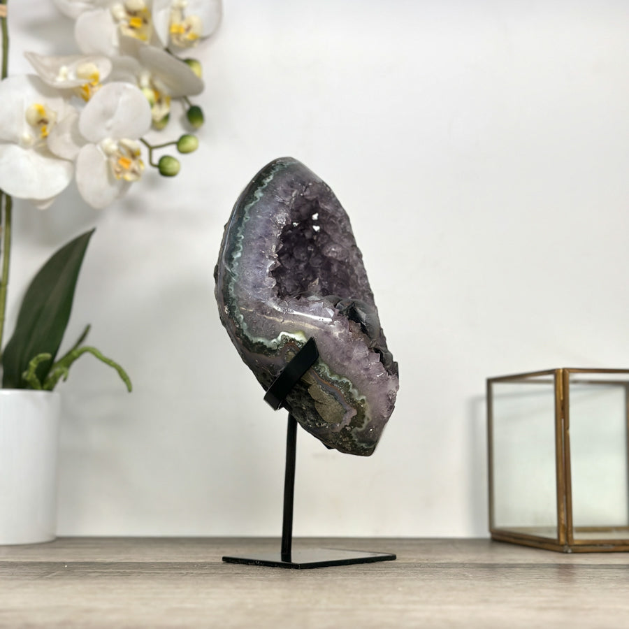 Natural Amethyst Geode with Unique Calcite Formation - MWS2874