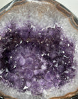 Natural Amethyst Geode with Polished Agate Shell - Stand Included - MWS3034