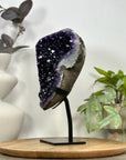 Large Deep Purple Amethyst Geode on Metal Stand - MWS3117