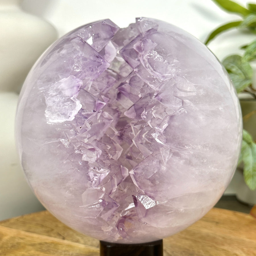 Large Amethyst Sphere Geode with Crystal Cavity Formation - SPH0163