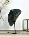 Black Amethyst Cluster on Metal Stand - MWS2849