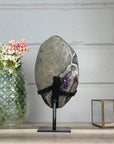 Deep Purple Amethyst Geode on Metal Stand from Uruguay - MWS2756