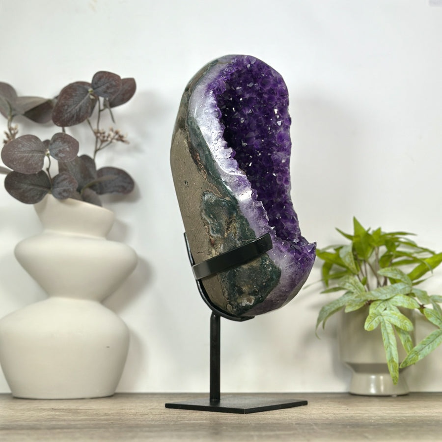 Uruguayan Amethyst Geode with Unique Calcite Crystal Formation - MWS3090