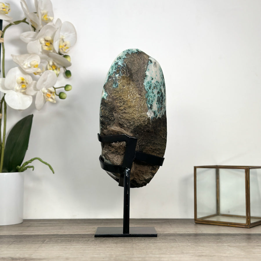 Natural Large Amethyst Geode with Quartz &amp; Green Jasper Shell - MWS2828