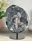 Super Shinny Quartz with Calcite Formations, Stand Included - MWS0216