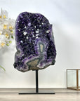 Huge Uruguayan Natural Amethyst Specimen on Metal Stand - MWS2968