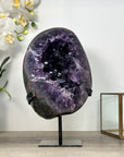 Large Natural Amethyst Geode From Uruguay With Metal Stand – Statement Crystal Piece for Modern Home Decor - MWS2498
