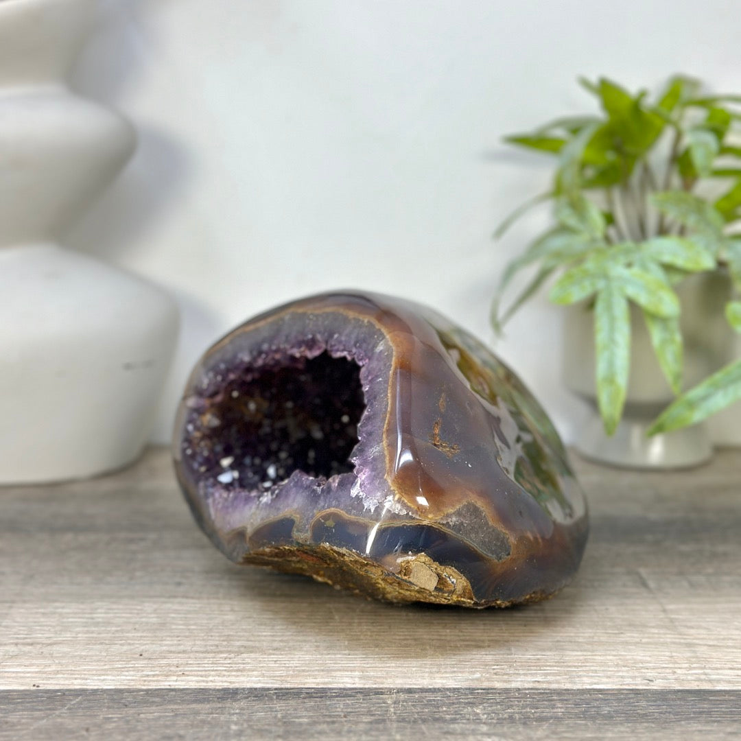 Agate &amp; Amethyst Stone Geode from Uruguay - STGE0095