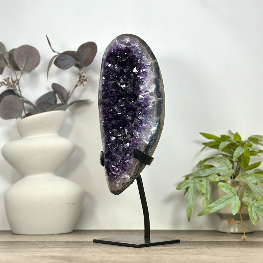 Large Natural Uruguayan Amethyst Geode on Stand - MWS3222