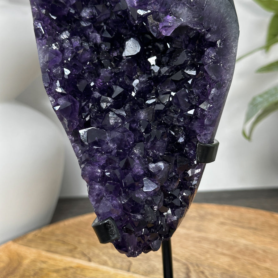 A+ Grade Amethyst Cluster from Uruguay on Metal Stand - MWS3060