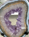 Blue Banded Agate & Agate Geode Slice Portal - MWS2910