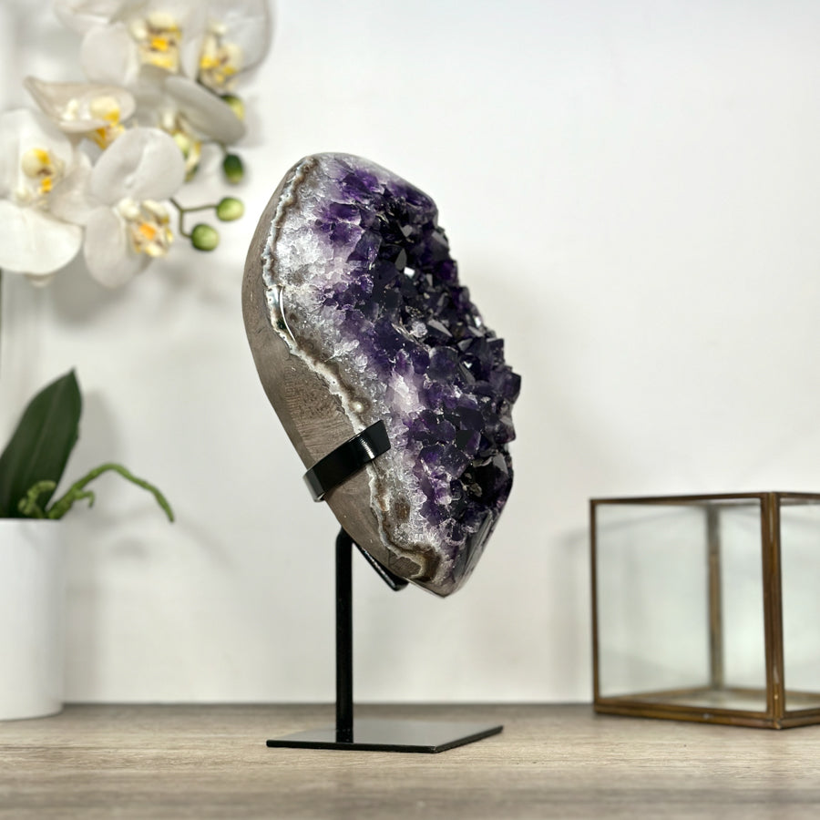 Natural Amethyst Cluster on Metal Stand - MWS3020