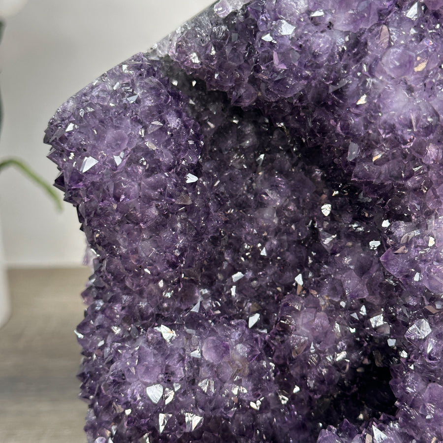 Natural Uruguayan Amethyst Crystal Formation with Stand