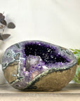 Huge A Grade Amethyst Geode with unique Calcite Crystal Formation - STGE0055