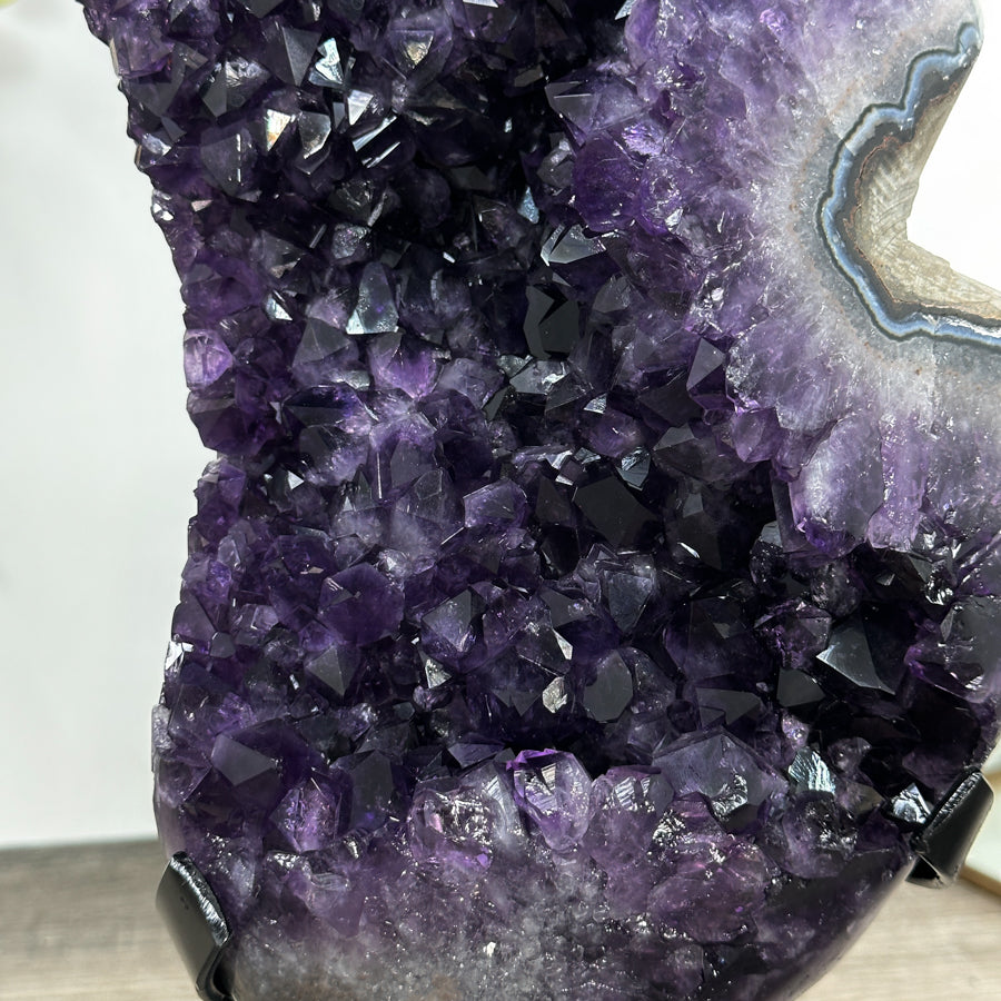 Large Uruguayan Amethyst Stone Cluster on Stand - MWS3033
