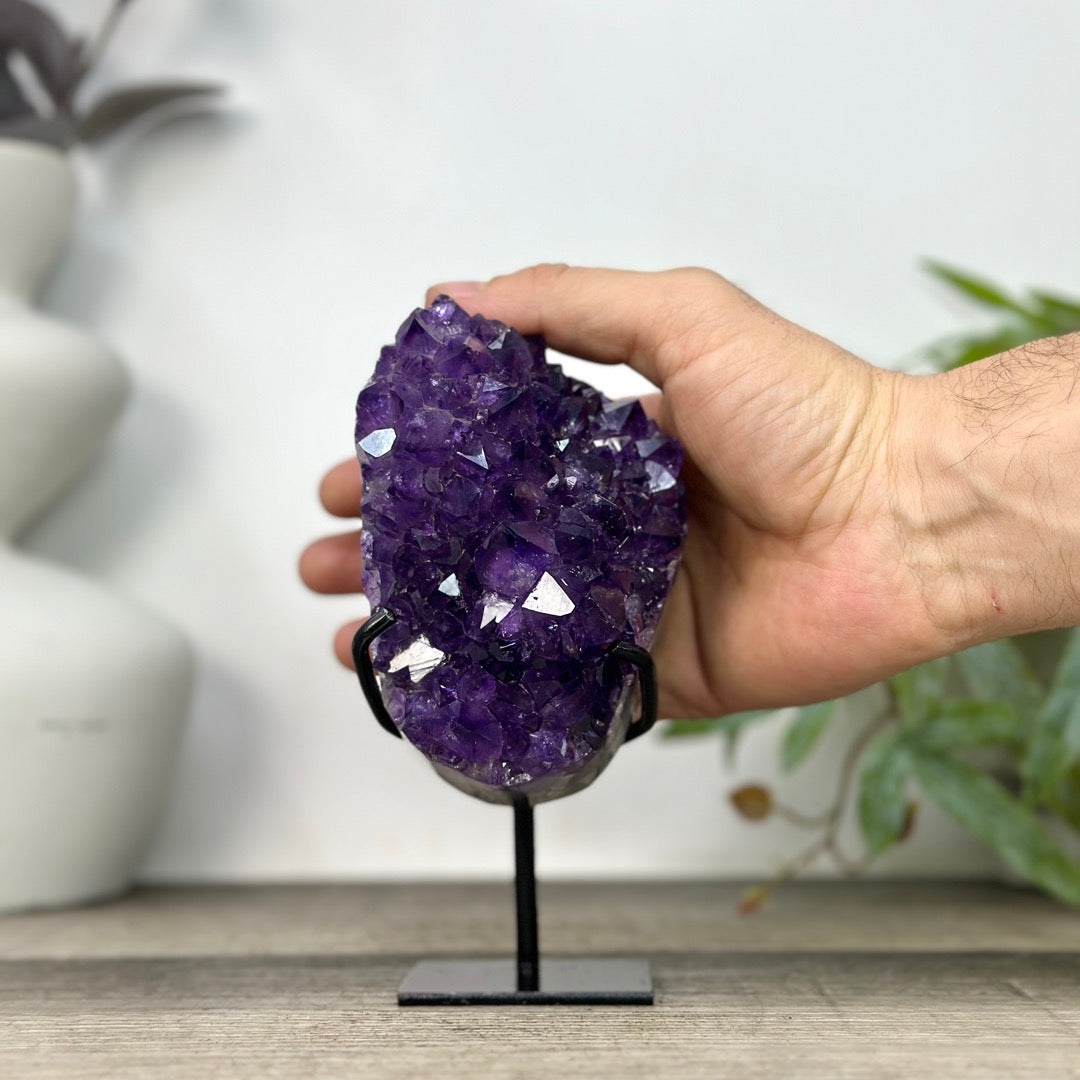 Natural Top Grade Amethyst Cluster on Stand - MWS3267