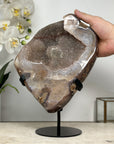 Yellow Tone Quartz Geode, Metal Stand included - MWS0448