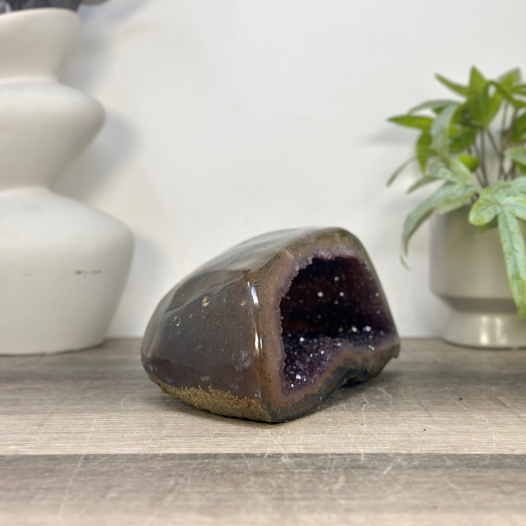Natural Amethyst Geode with Agate Shell - STGE0112