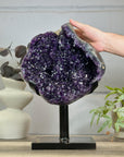 Huge Natural Deep Purple Amethyst Geode on Stand - MWS3142