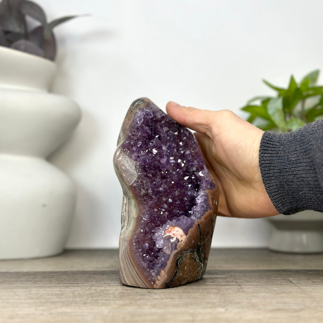 Unique Natural Amethyst Geode with Collection Grade Calcite Specimen - CBP1391