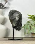Green Sugar Quartz Cluster with Metal Stand - MWS3206