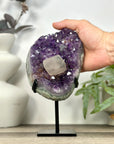 Uruguayan Amethyst Cluster with Calcite Formation and Jasper Shell - MWS3204