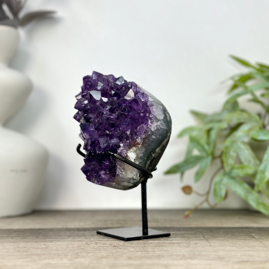 Natural Top Grade Amethyst Cluster on Stand - MWS3267
