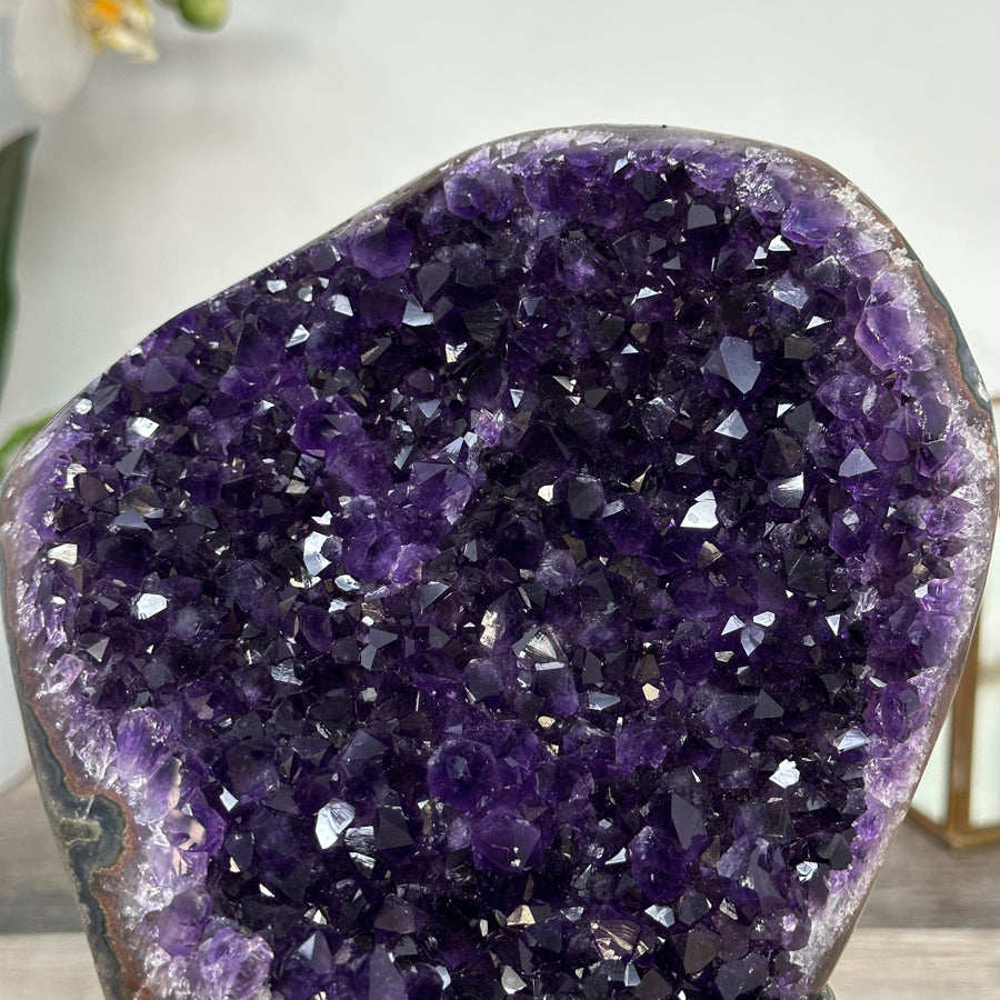 Amethyst Geode on Stand - Deep Purple Crystal Cluster - MWS2629