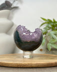 Amethyst & Agate Sphere Geode with Crystal Druzy - SPH0183