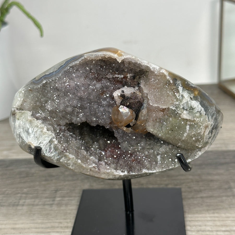 Rainbow Quartz Druzy on Metal Stand - MWS2850