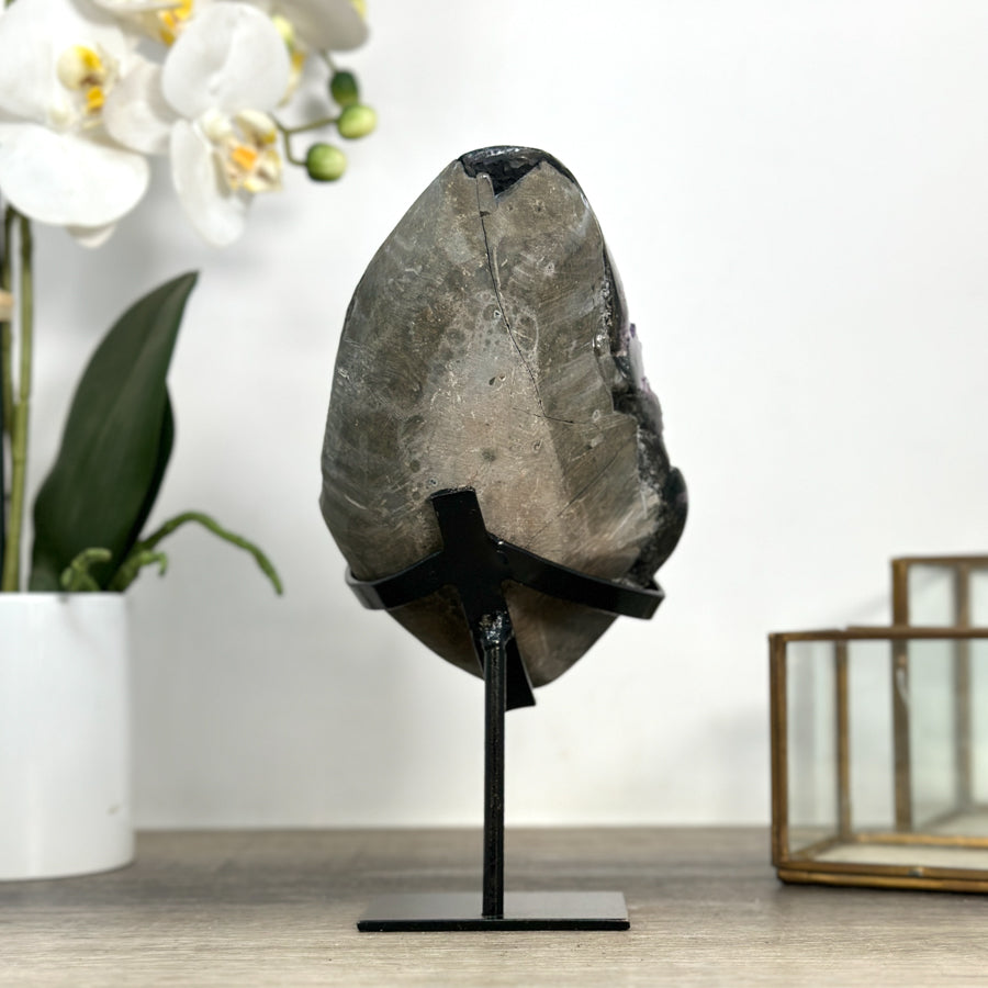 Stunning Natural Amethyst Crystal Cluster with Calcite Inclusions - MWS2258