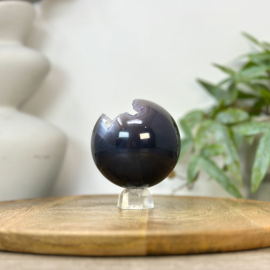 Agate &amp; Druzy Sphere Geode - SPH0224
