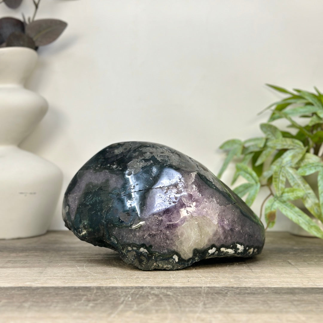 Top Quality Amethyst Geode with Calcite inclusion - STGE0070