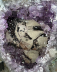 Rare Large Amethyst Geode with Quartz Shell & Black Hematite Calcite Inclusion - MWS2535