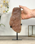 Natural Peach Tone Crystal on Stand – Unique Mineral Specimen for Display - MWS2826