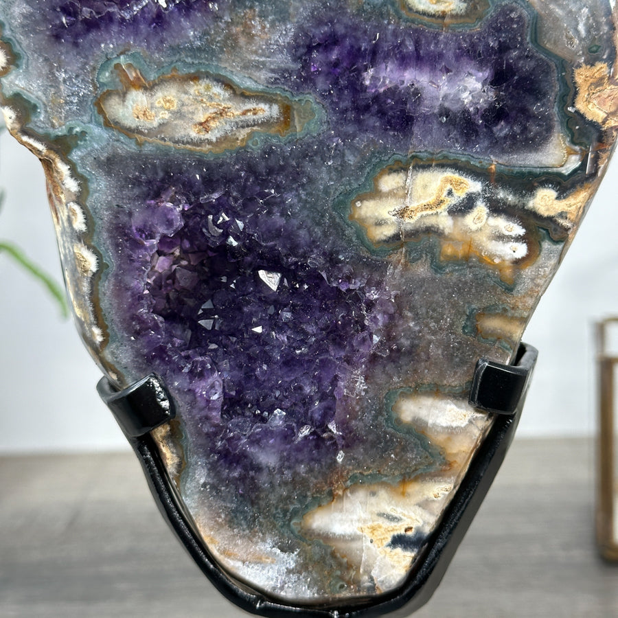 Unique Amethyst &amp; Agate Polished Slice - MWS2323