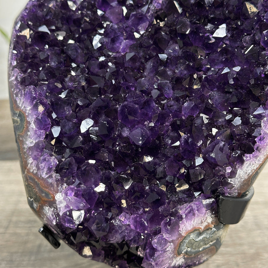 Amethyst Geode on Stand - Deep Purple Crystal Cluster - MWS2629