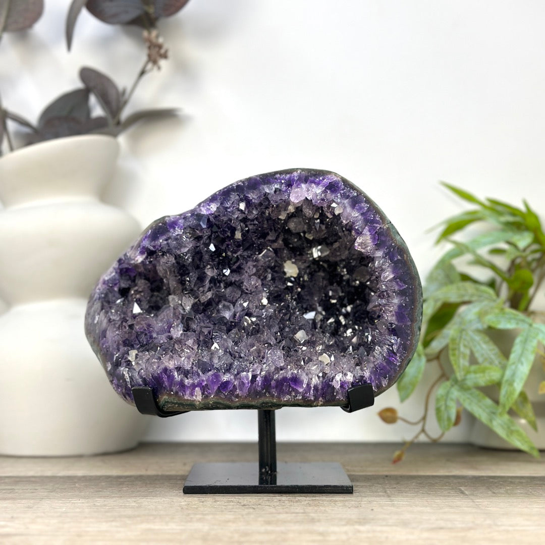Large Natural Amethyst Geode on Stand for home Decor - MWS3279