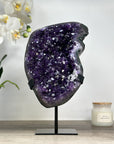 Stunning Natural Amethyst Geode with White Calcite Inclusions - MWS1741