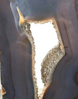 Large Agate Geode Slice with Custom Made Metallic Stand - MWS2327