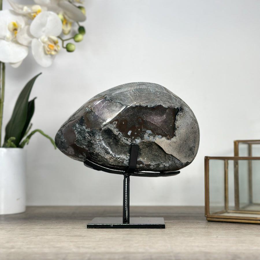 Unique Natural Geode with Calcite &amp; Hematite Specimen - MWS2220