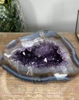 Amethyst & Banded Agate Geode with Druzy Crystals - STGE0008