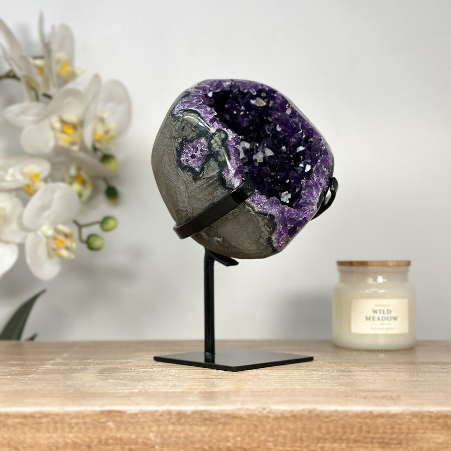 Uruguayan Aamethyst Geode, Deep Purple Specimen - MWS2057